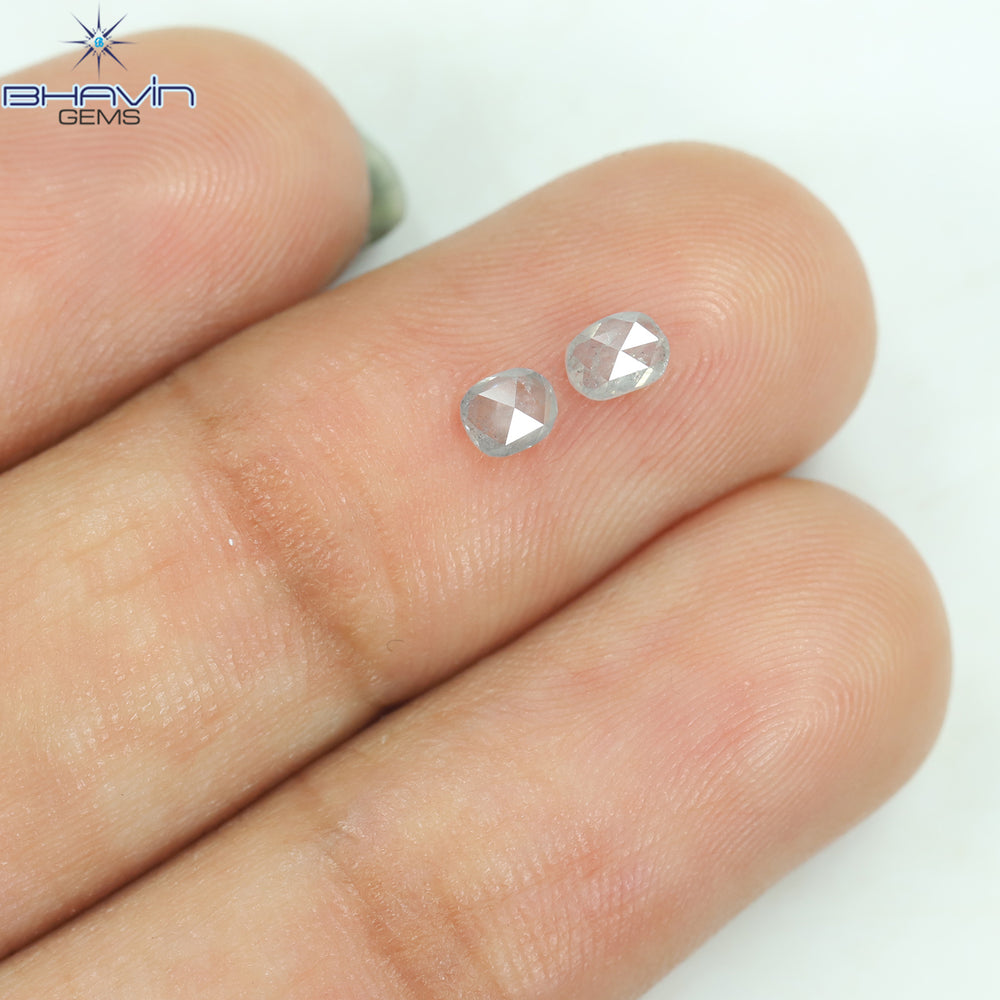 0.28 CT/2 Pcs Oval Shape Natural Diamond Salt And Papper Color I3 Clarity (3.71 MM)