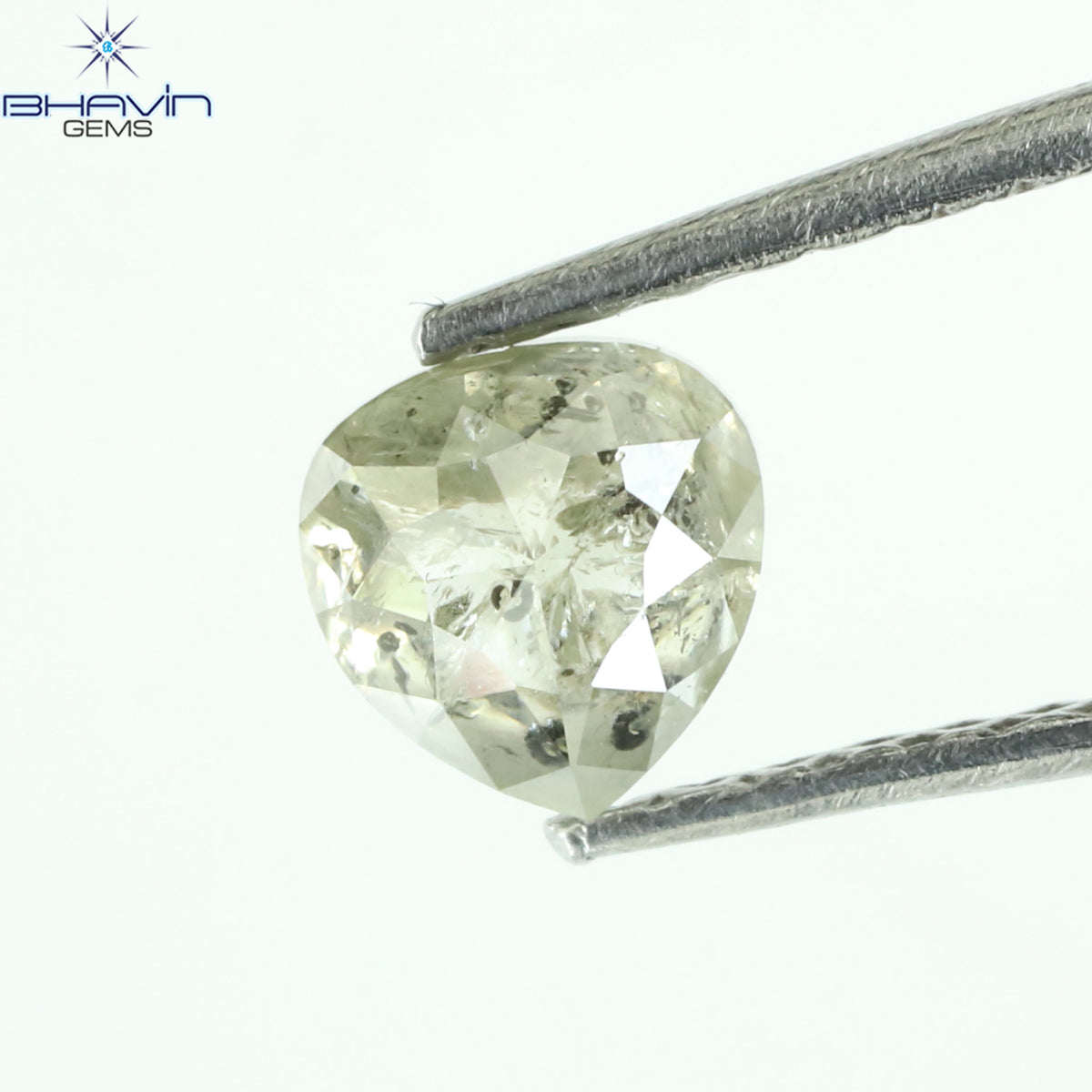 0.61 CT Natural Heart Diamond Salt and Pepper Color Clarity I3 (4.85 MM)