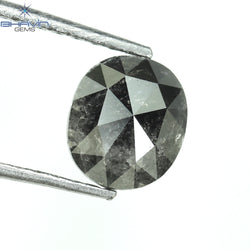 0.80 CT オーバルシェイプ ナチュラル ダイヤモンド ソルト アンド ペッパー カラー I3 クラリティ (6.53 MM)