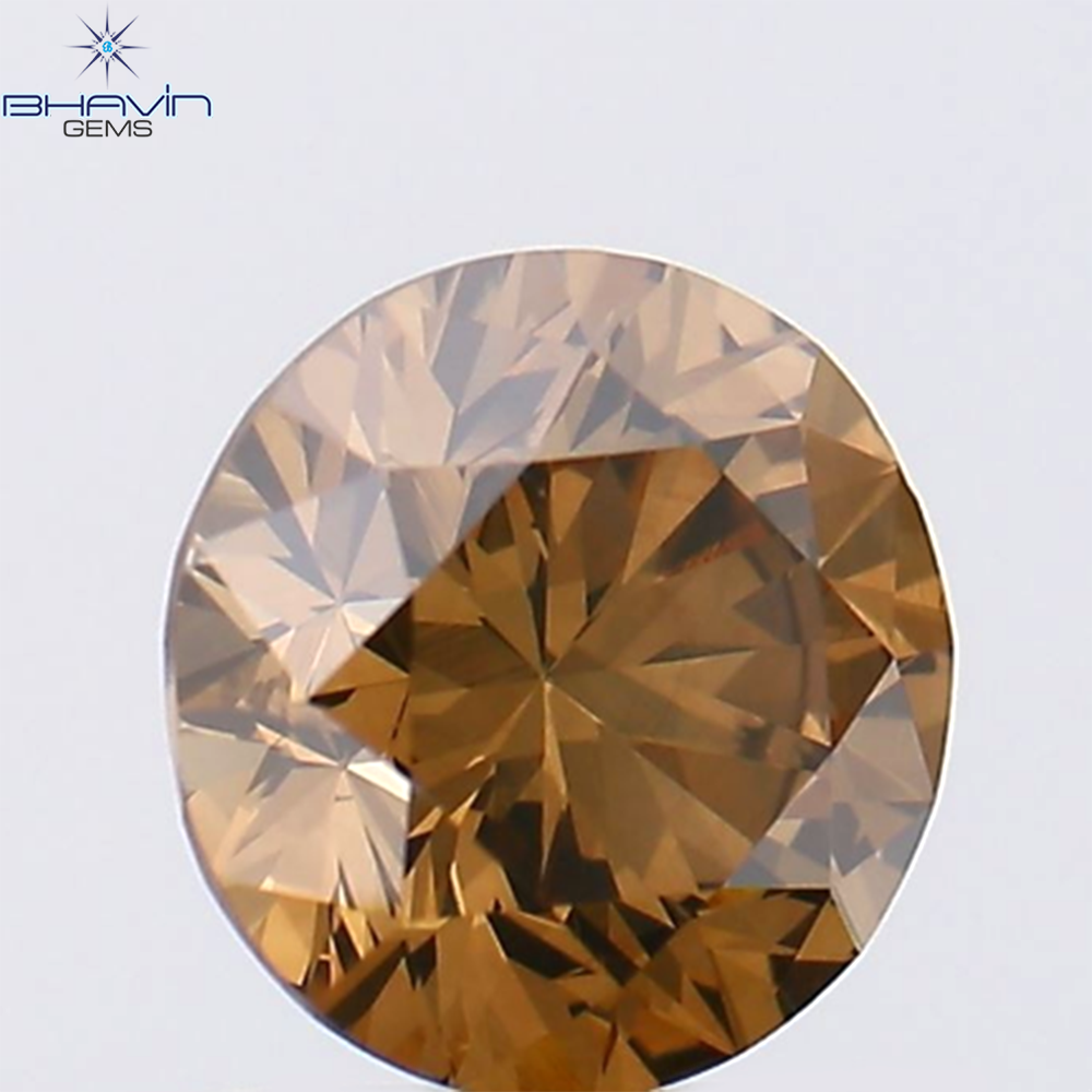 1.04 CT Round Shape Natural Diamond Brown Color SI1 Clarity (6.33 MM)