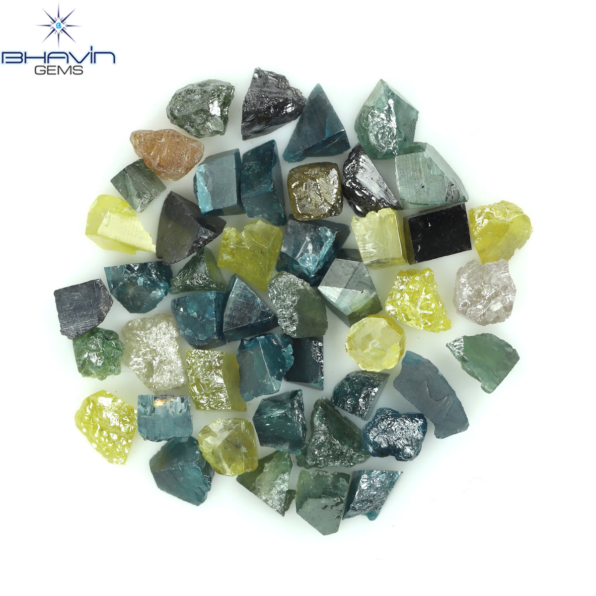 9.48 CT/46 Pcs Natural Rough Diamond Enhanced Mix Fancy Color Clarity I3 (3.11 MM)