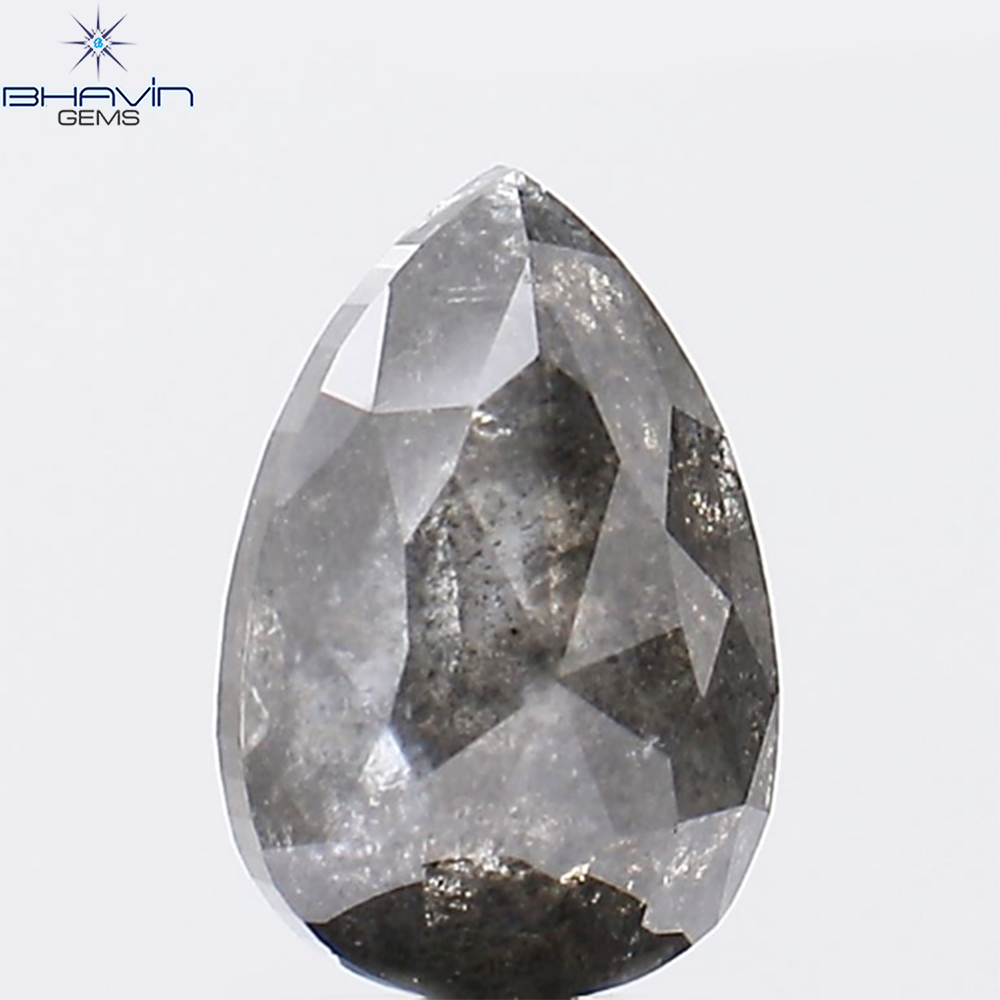 1.85 CT Natural Pear Diamond Salt And Pepper Color Clarity I3 (9.12 MM)