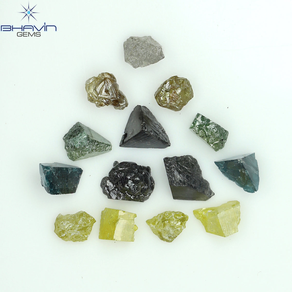7.79 CT/38 Pcs Natural Rough Diamond Enhanced Mix Fancy Color Clarity I3 (3.89 MM)