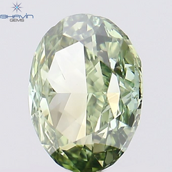 0.86 CT Oval Shape Natural Diamond Bluish Green Color VS1 Clarity (6.50 MM)