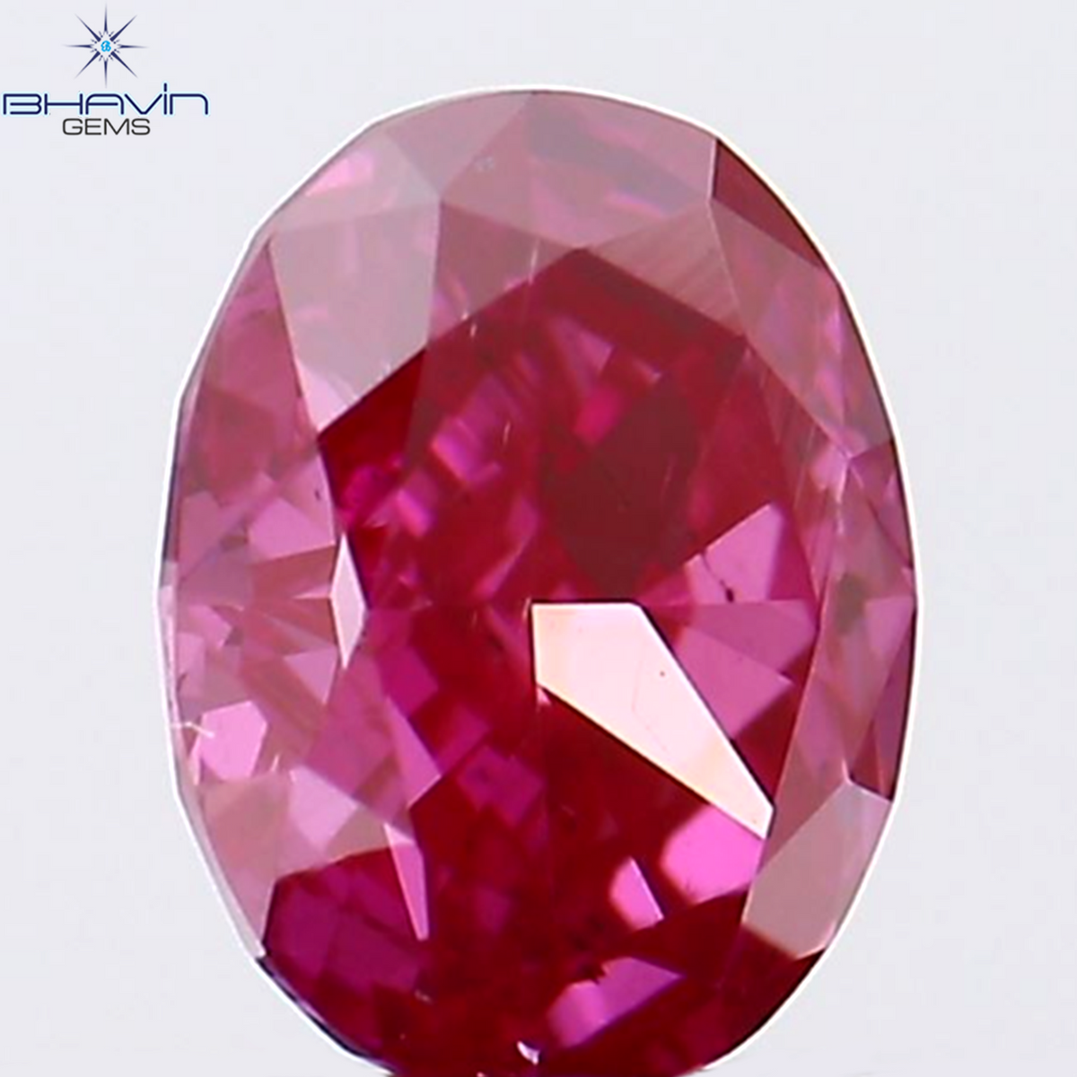 0.39 CT Natural Oval Diamond Enhanced Pink Color Clarity VS2 (4.90 MM)