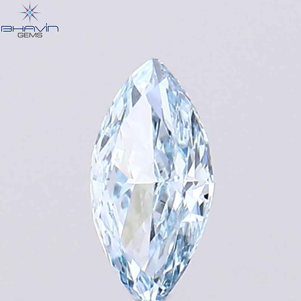 0.11 CT Natural Marquise Diamond Enhanced Greenish Blue Color Clarity VVS1 (4.91 MM)