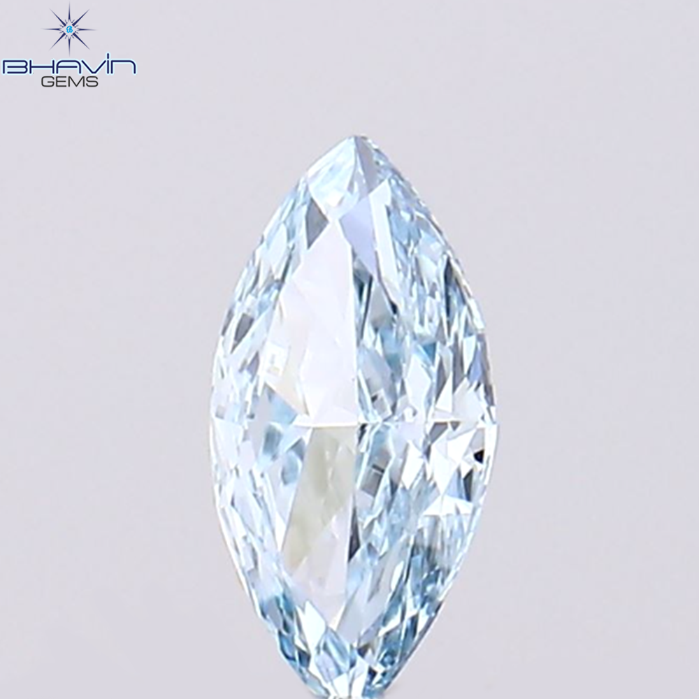 0.11 CT Marquise Shape Natural Diamond Greenish Blue Color VVS1 Clarity (4.91 MM)