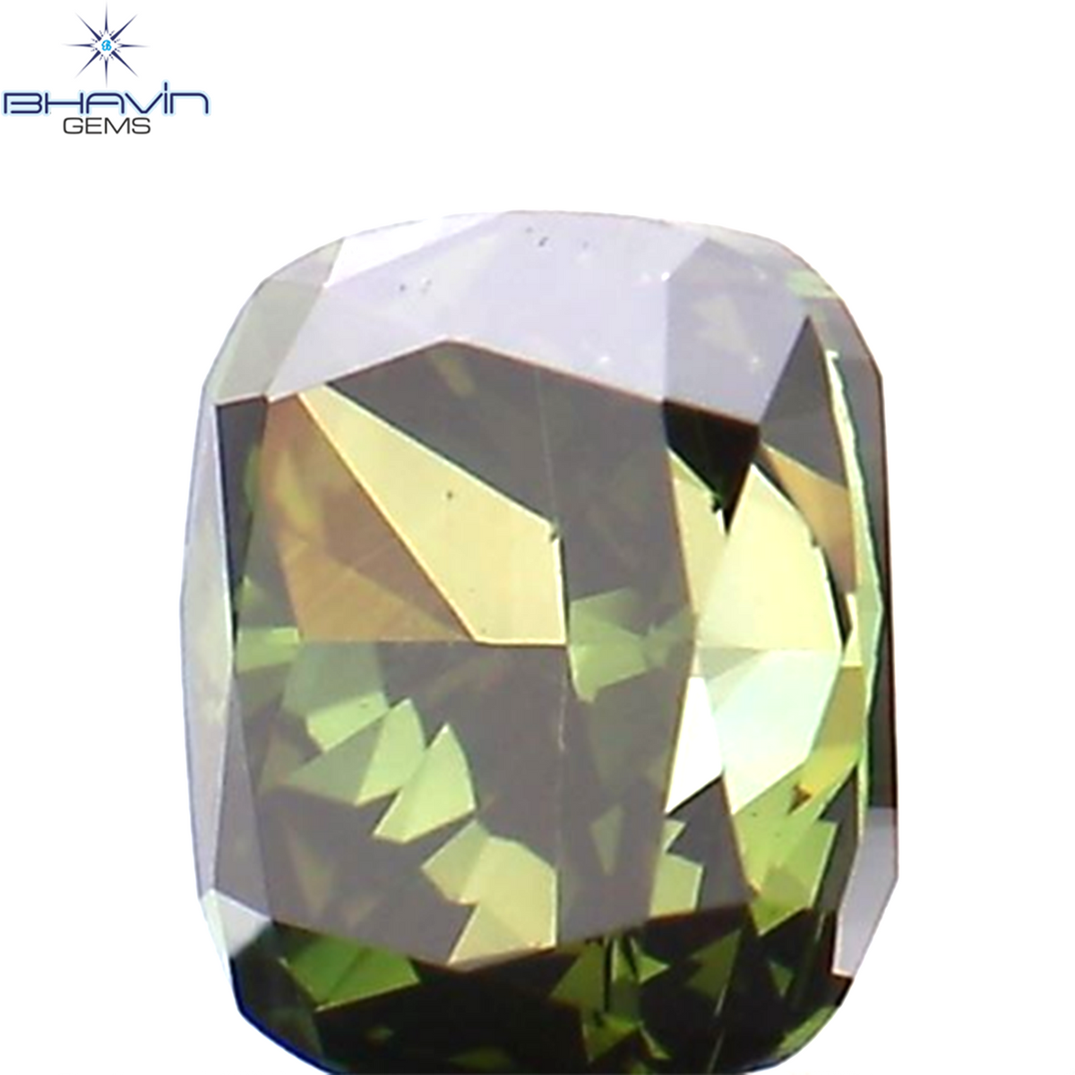 0.27 CT Natural Cushion Diamond Enhanced Green Color Clarity VS1 (3.77 MM)