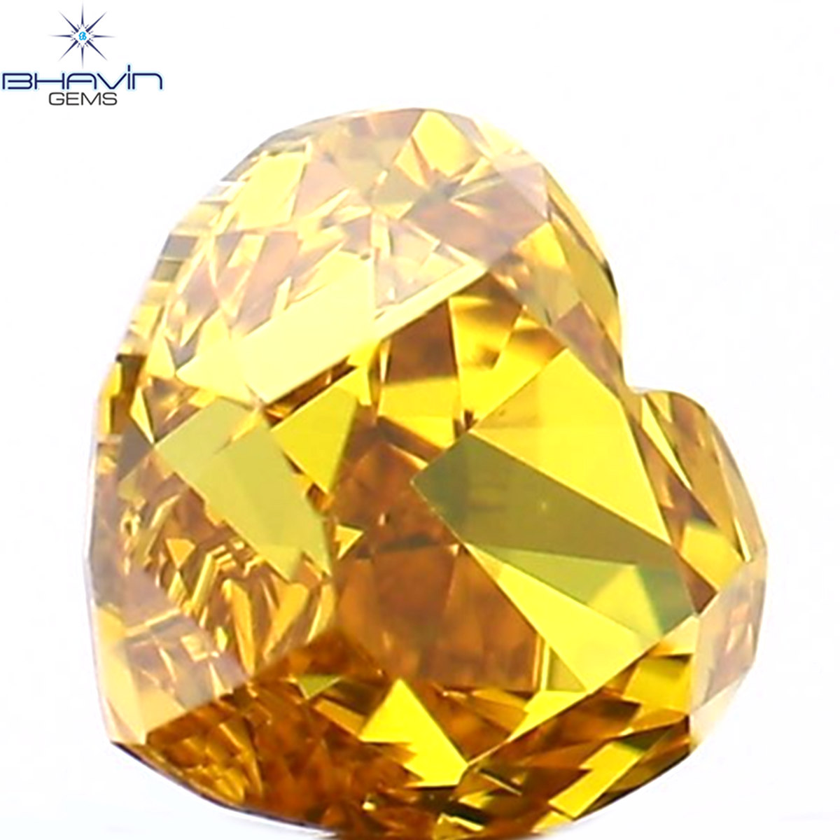 0.29 CT Natural Heart Diamond Enhanced Orange Color Clarity VS1 (3.88 MM)