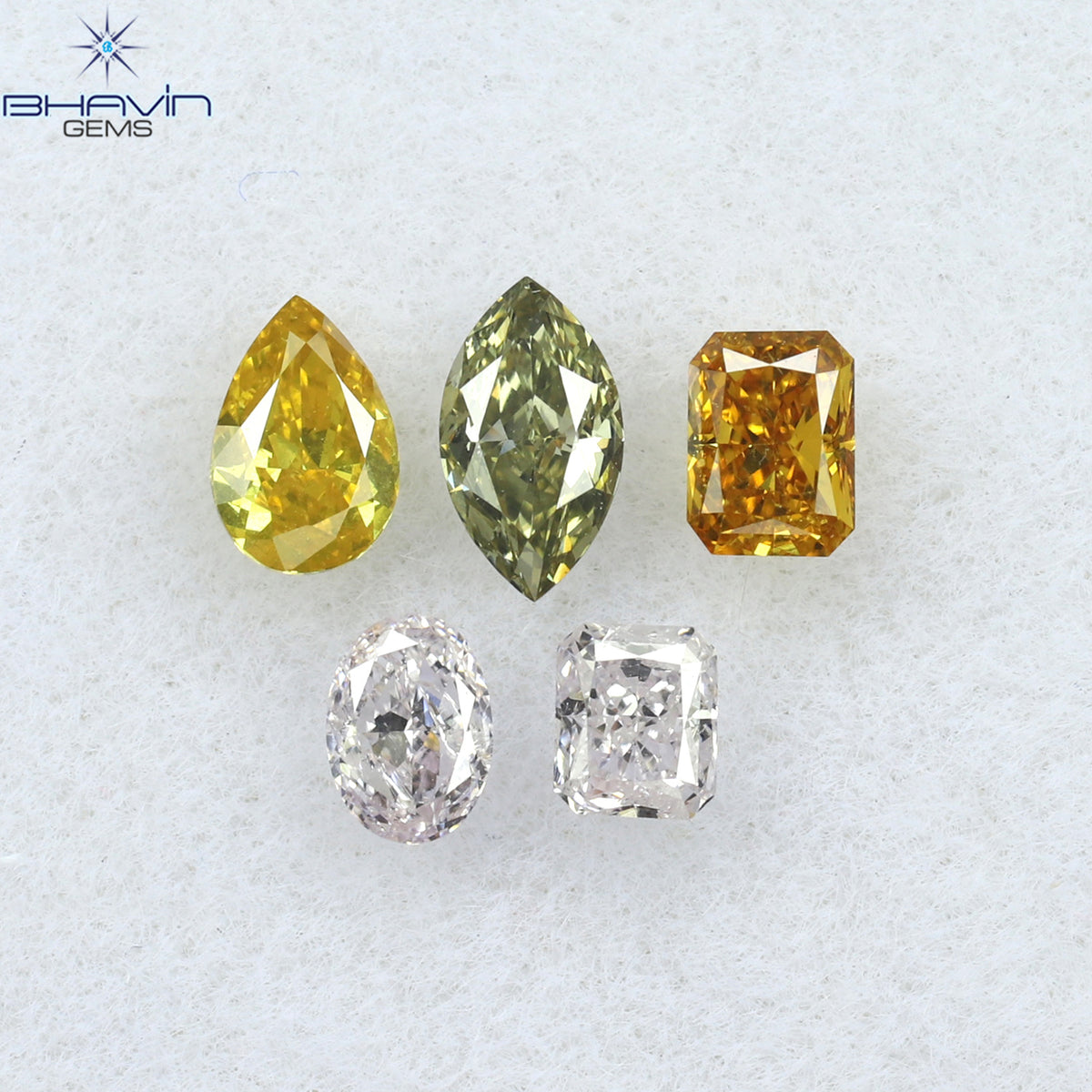 0.42 CT/5 Pcs Natural Mix Diamond Mix Fancy Color Clarity VS-SI (4.25 MM)