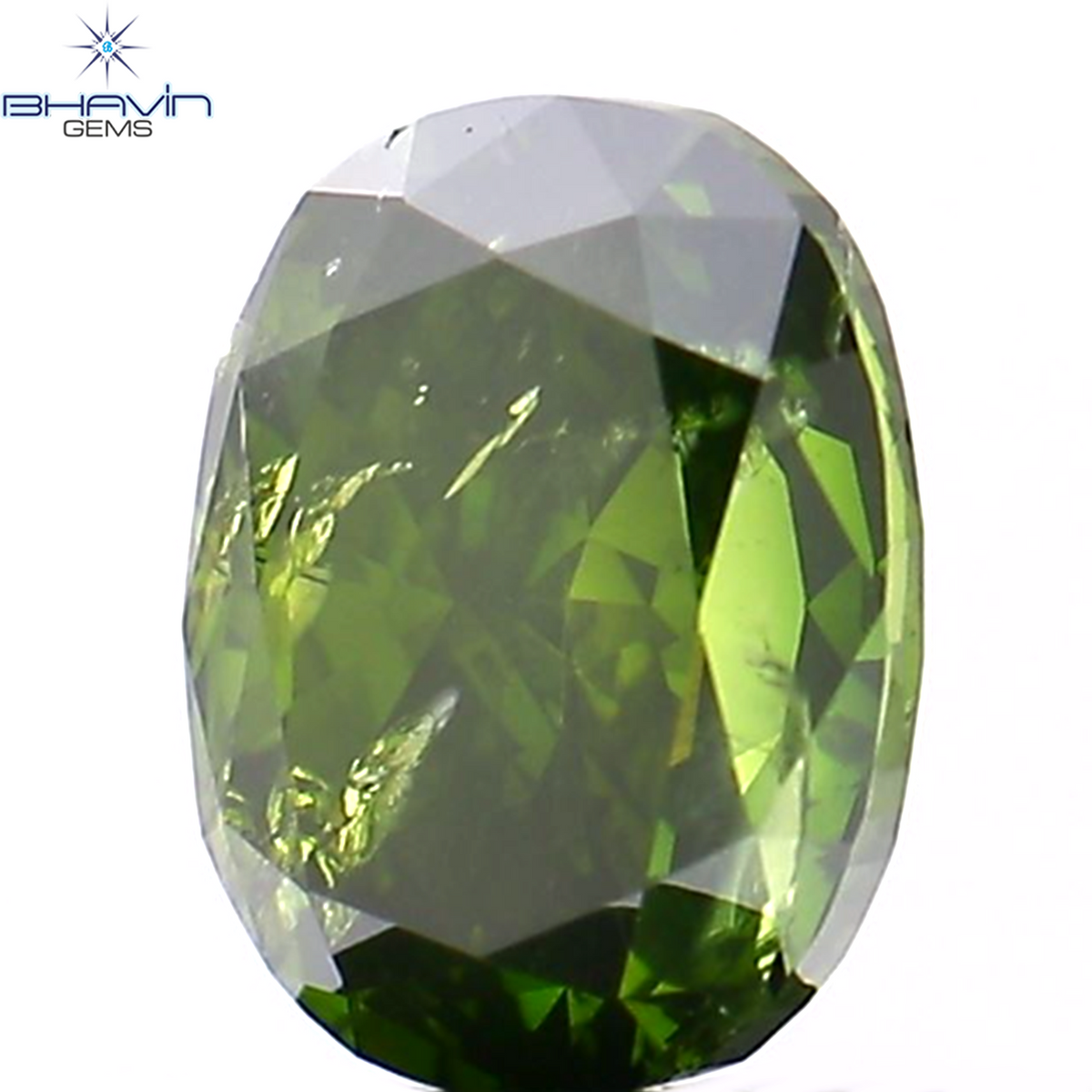 0.15 CT オーバル シェイプ ナチュラル ダイヤモンド グリーン カラー SI1 クラリティ (3.73 MM)
