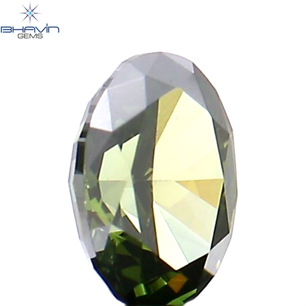 0.24 CT Natural Oval Diamond Enhanced Green Color Clarity VS2 (4.44 MM)