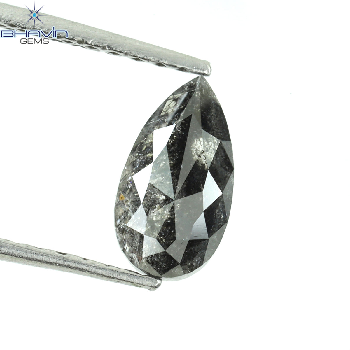 0.53 CT ペアシェイプ ナチュラル ルース ダイヤモンド ソルト アンド ペッパー カラー I3 クラリティ (5.90 MM)