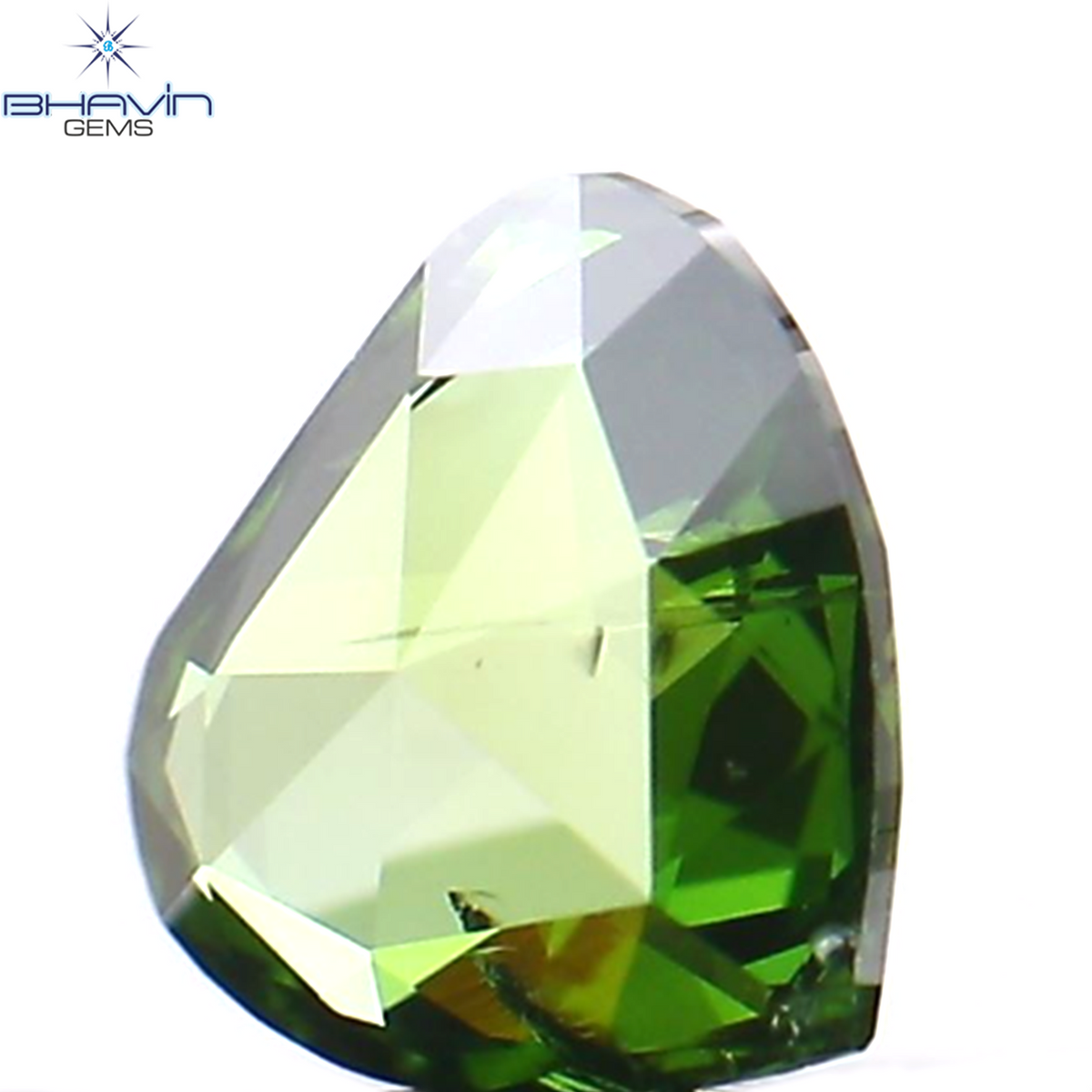 0.12 CT Natural Heart Diamond Enhanced Green Color Clarity SI2 (3.67 MM)