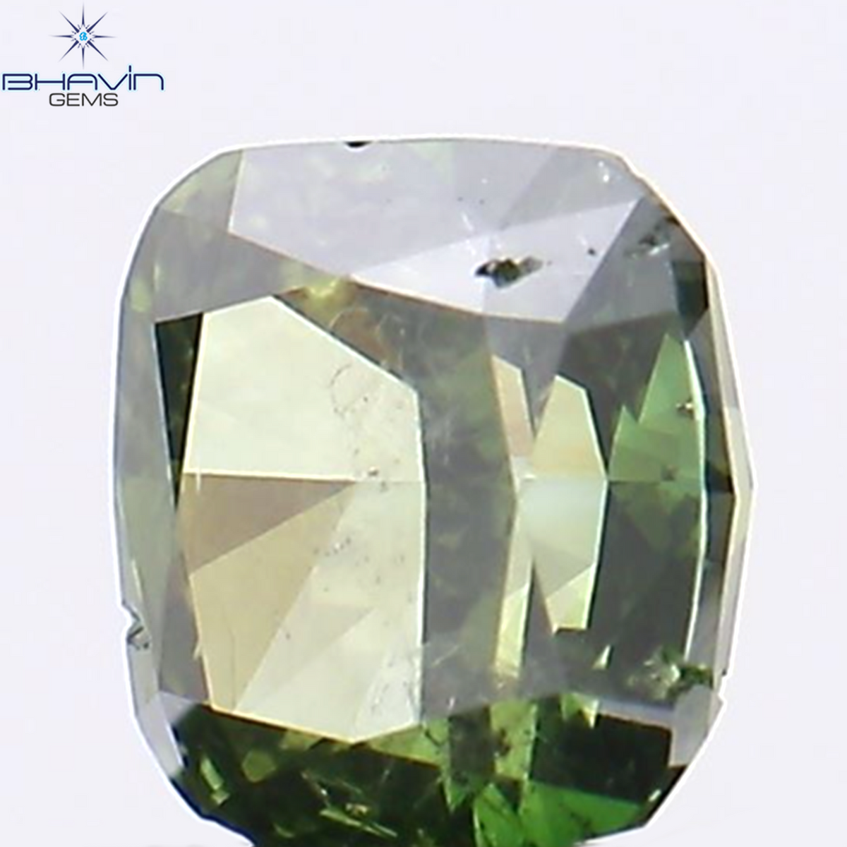 0.28 CT クッション シェイプ ナチュラル ルース ダイヤモンド 強化グリーン カラー SI2 クラリティ (3.68 MM)