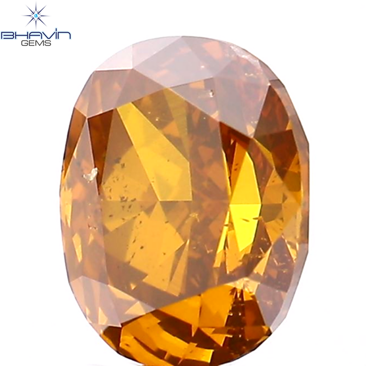 1.02 CT Natural Oval Diamond Enhanced Orange Color Clarity SI2 (6.56 MM)