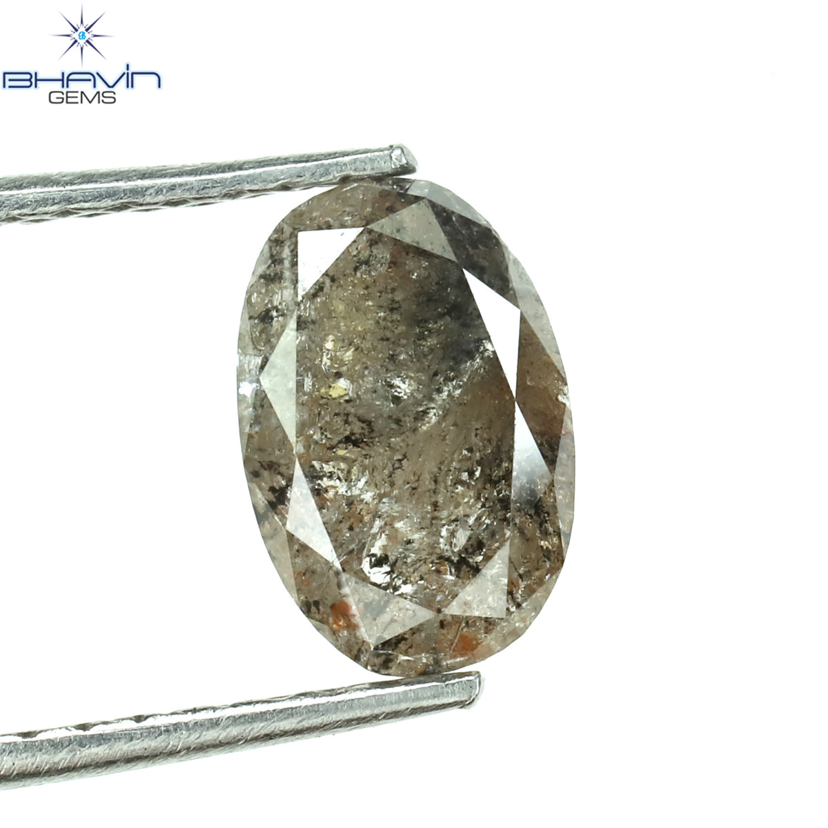 1.34 CT Natural Oval Diamond Salt And Pepper Color Clarity I3 (8.04 MM)