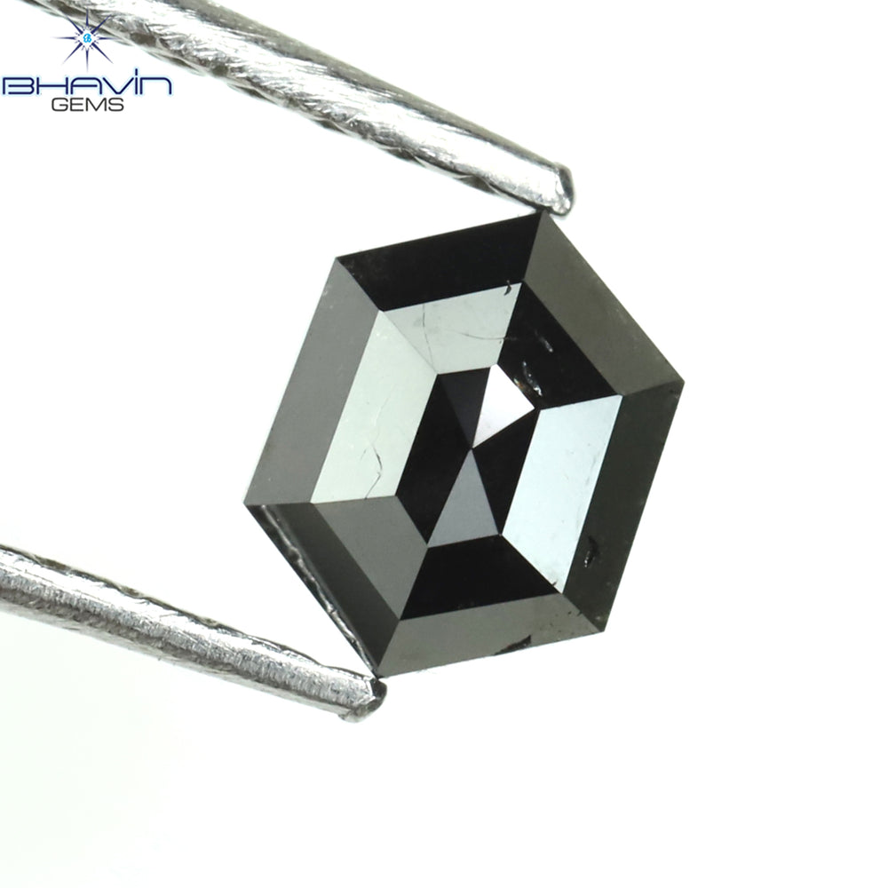 0.50 CT Hexagon Diamond Natural Diamond Black Diamond Clarity Opaque (5.50 MM)