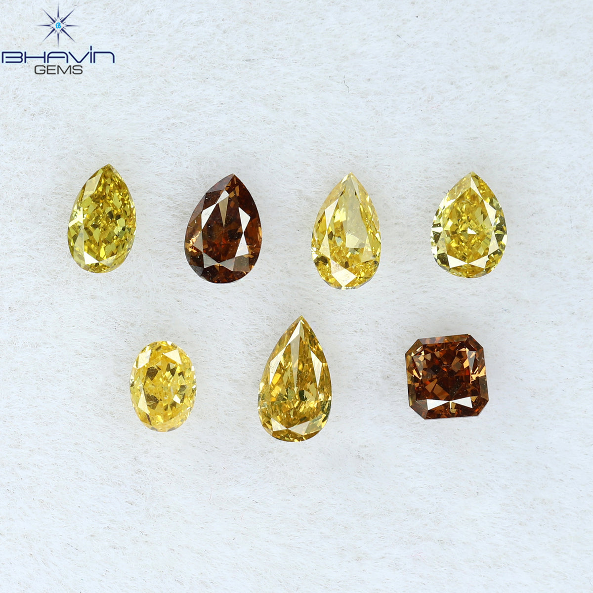 0.64 CT/7 Pcs Natural Mix Diamond Mix Fancy Color Clarity VS (3.98 MM)