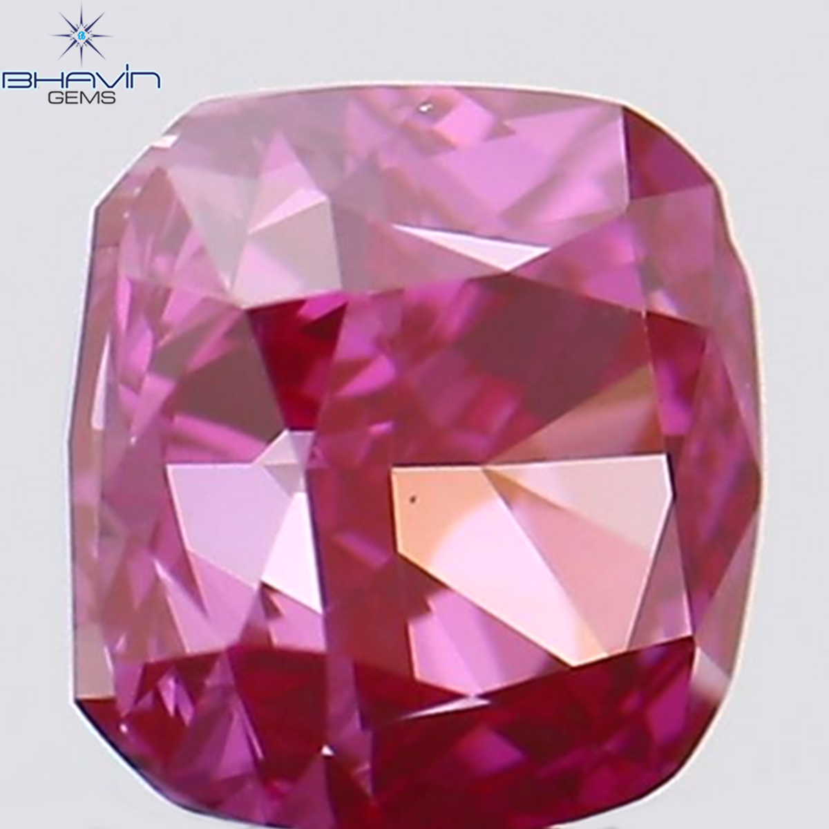 0.17 CT Natural Cushion Diamond Enhanced Pink Color Clarity VS1 (3.00 MM)