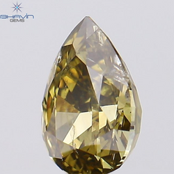 0.33 CT Pear Shape Natural Diamond Green Color SI2 Clarity (5.25 MM)