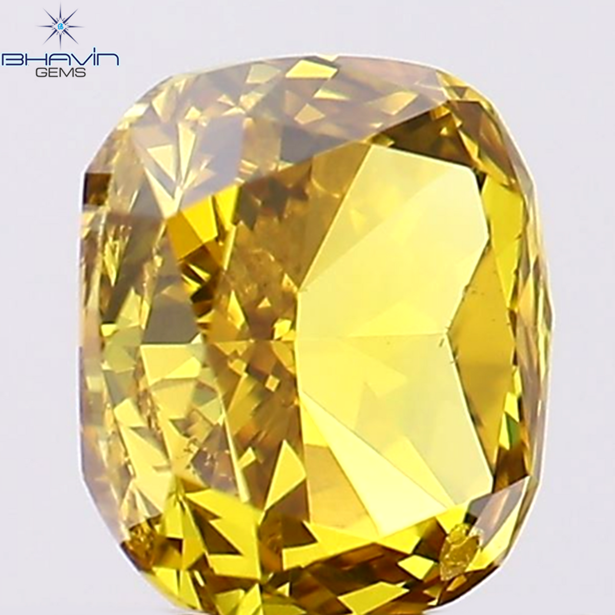 0.68 CT Natural Cushion Diamond Enhanced Orange Color Clarity VS2 (5.21 MM)