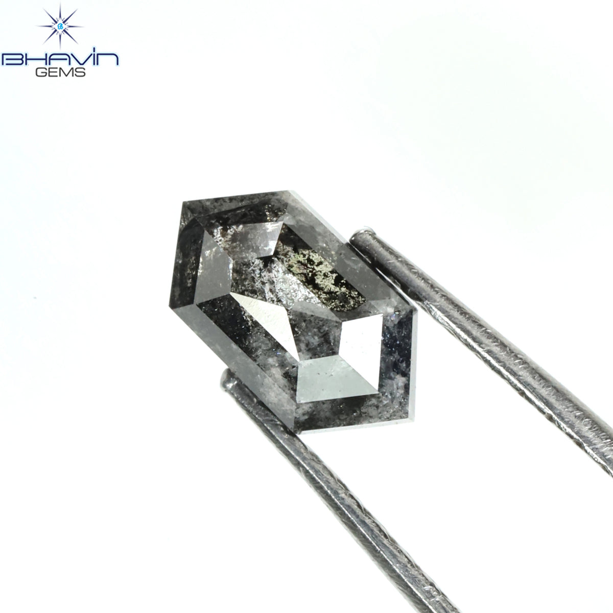 0.48 CT 六角形 天然ルース ダイヤモンド ソルト アンド ペッパー カラー I3 クラリティ (5.06 MM)