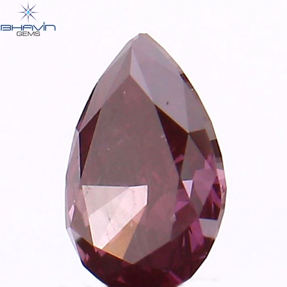 0.12 CT Pear Shape Natural Diamond Enhanced Pink Color VS2 Clarity (3.87 MM)
