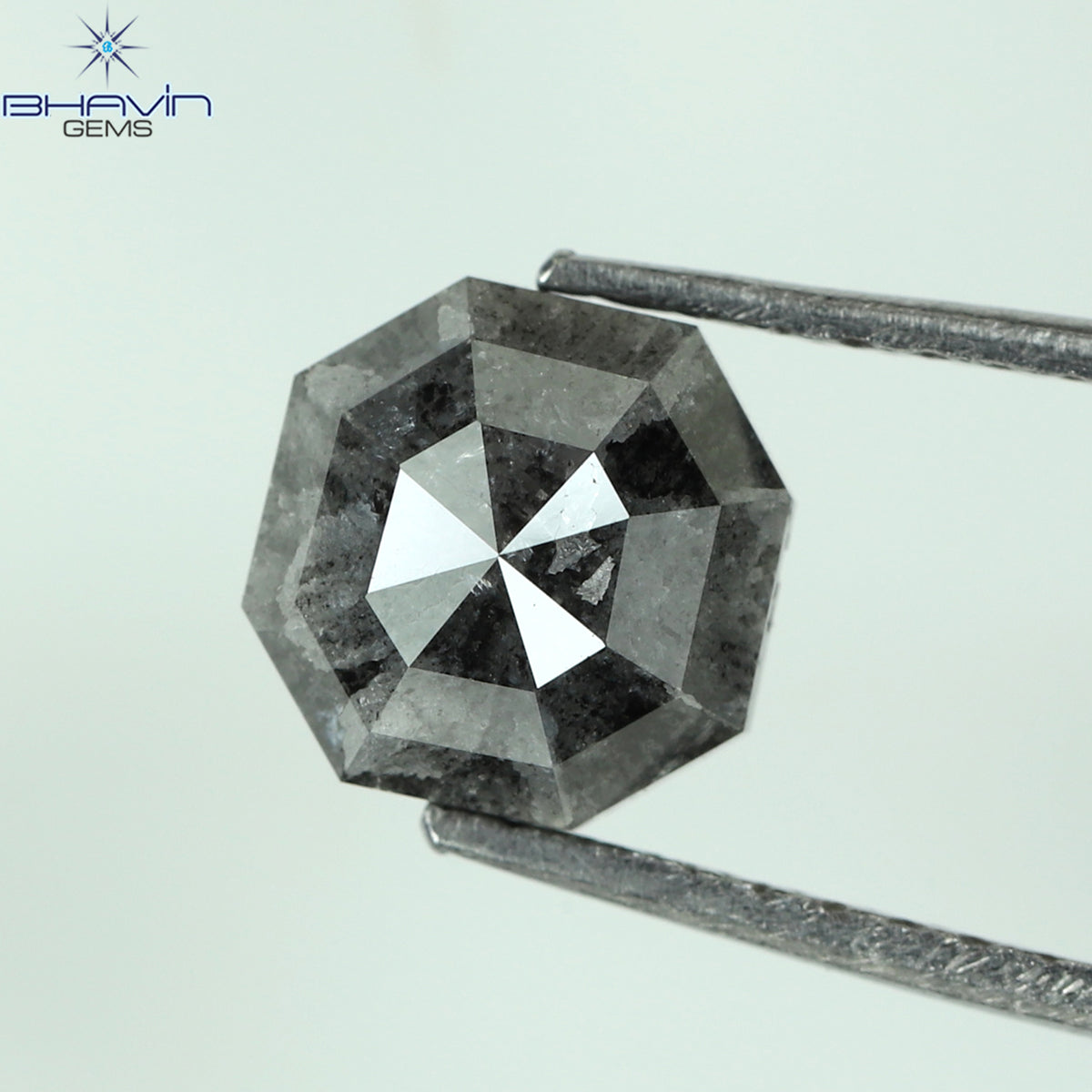 1.50 CT エメラルド シェイプ ナチュラル ルース ダイヤモンド ソルト アンド ペッパー カラー I3 クラリティ (6.38 MM)