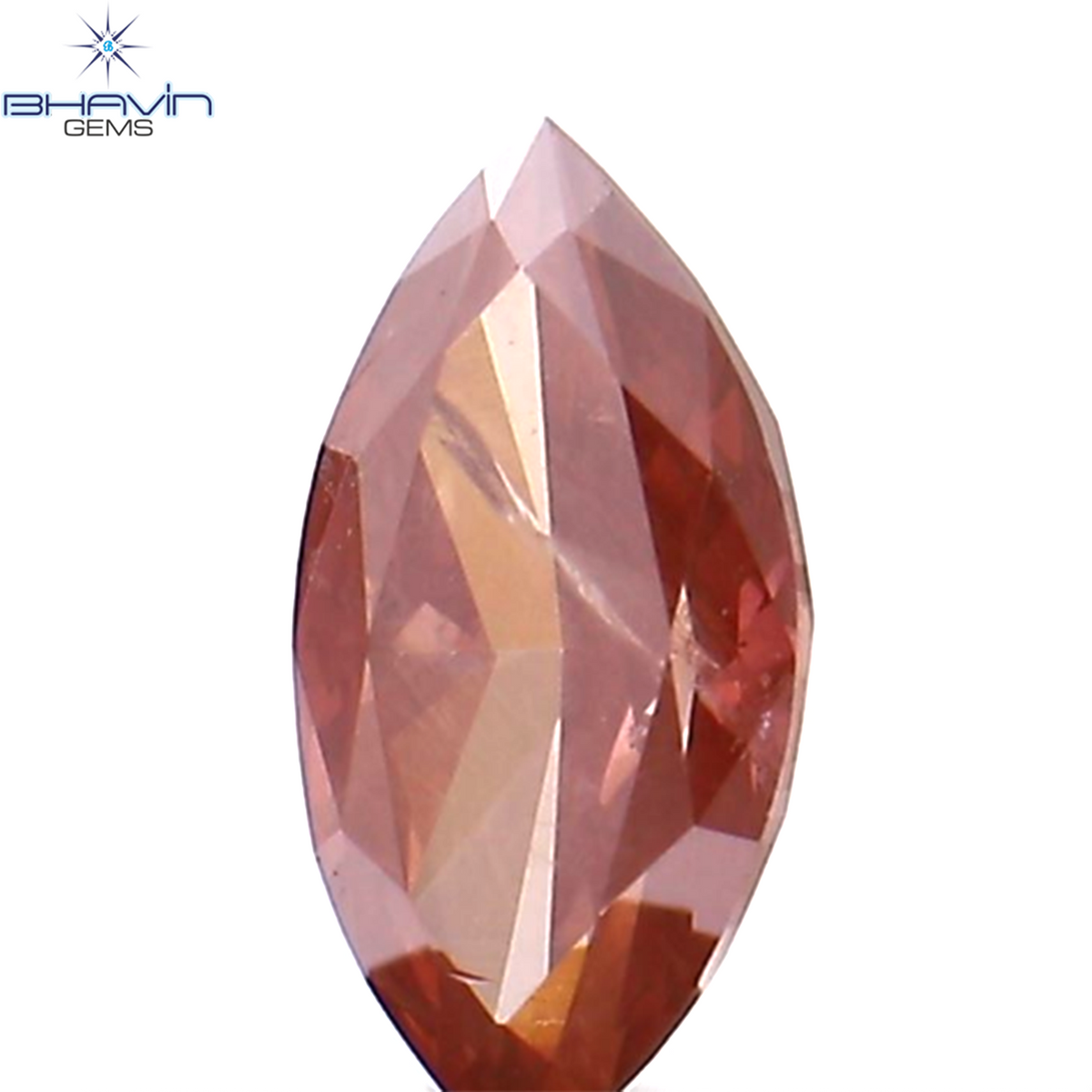 0.19 CT マーキス シェイプ ナチュラル ダイヤモンド ピンク カラー I1 クラリティ (5.40 MM)
