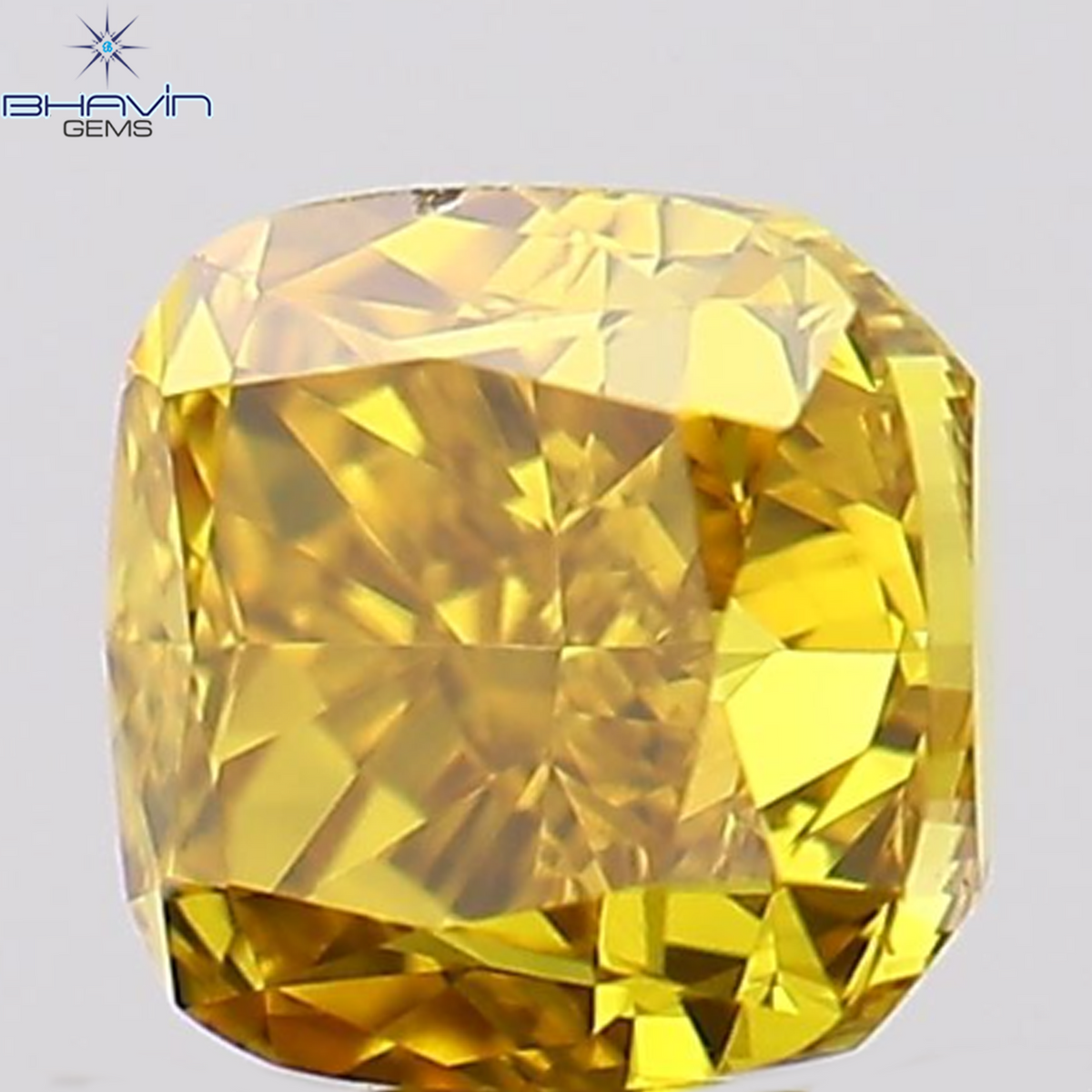 0.34 CT クッション シェイプ 天然ダイヤモンド 強化オレンジ色 VS2 クラリティ (4.25 MM)