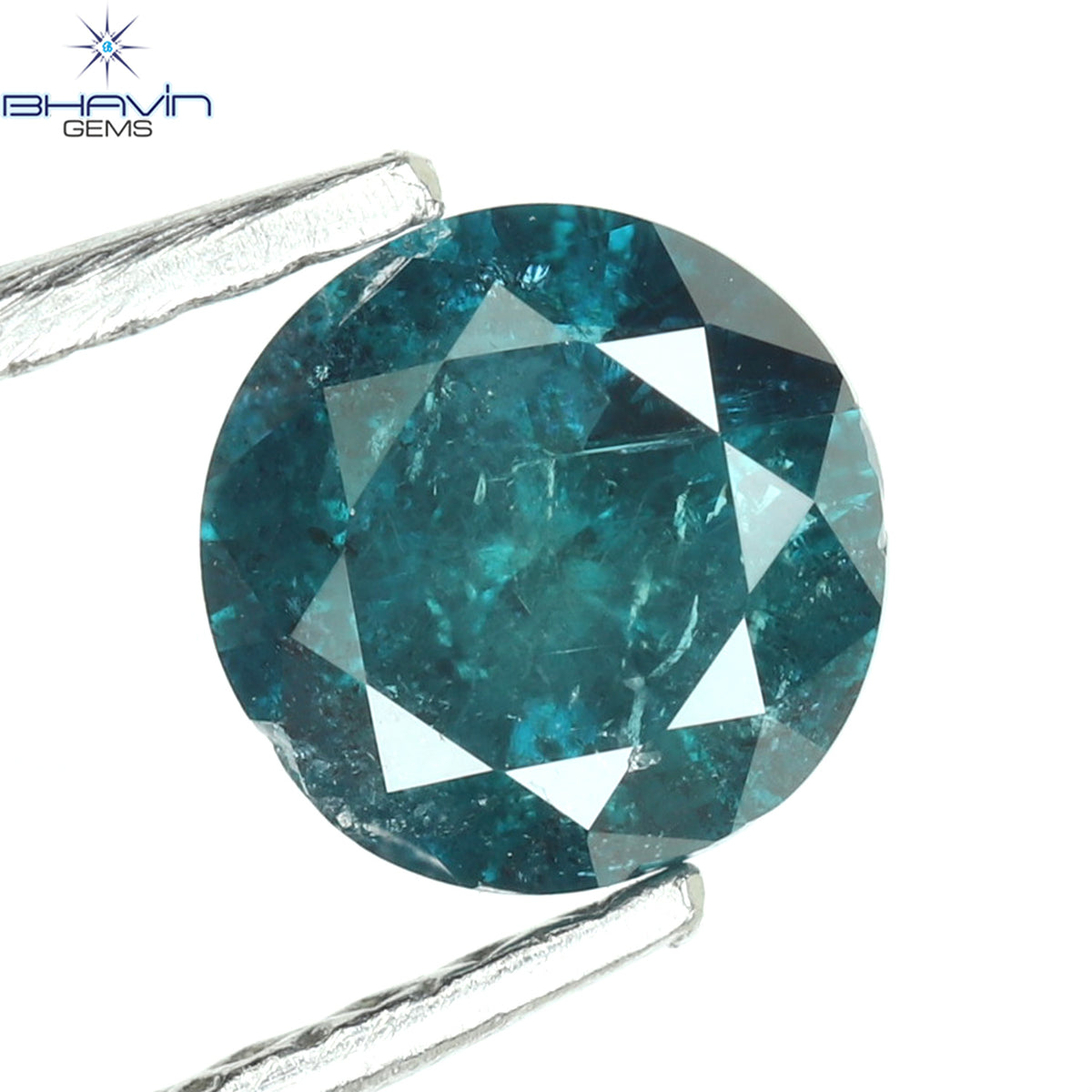 0.54 CT Natural Round Diamond Enhanced Blue Color Clarity I3 (5.00 MM)