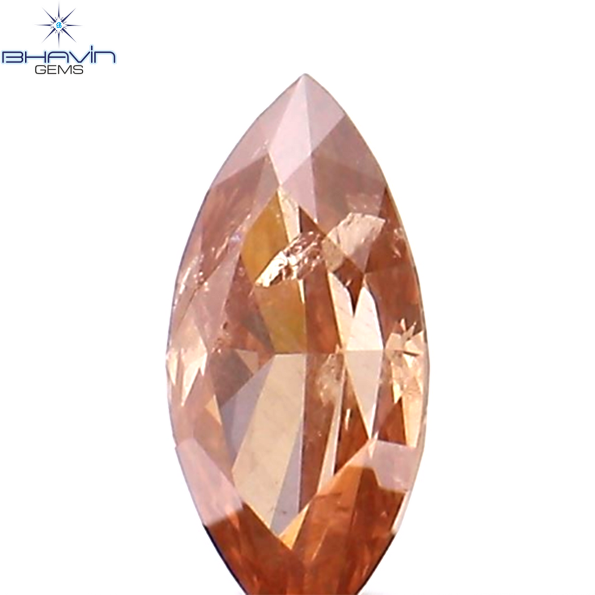 0.13 CT マーキス シェイプ ナチュラル ダイヤモンド ピンク カラー I1 クラリティ (5.05 MM)