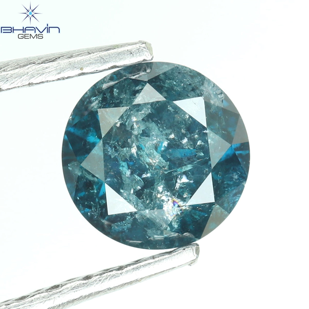 0.50 CT Natural Round Diamond Enhanced Blue Color Clarity I3 (4.95 MM)
