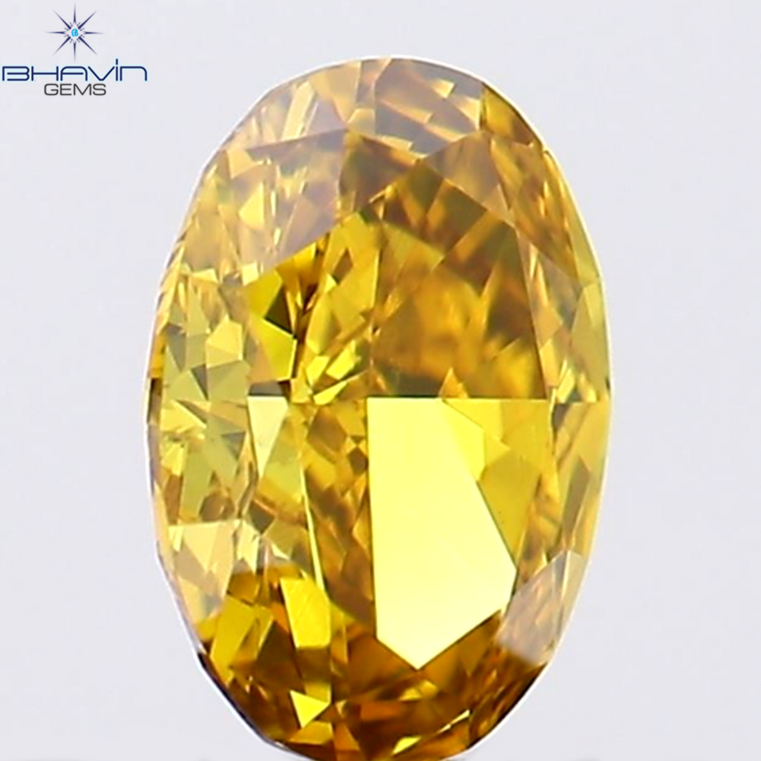 0.23 CT Natural Oval Diamond Enhanced Orange Color Clarity VS1 (4.53 MM)