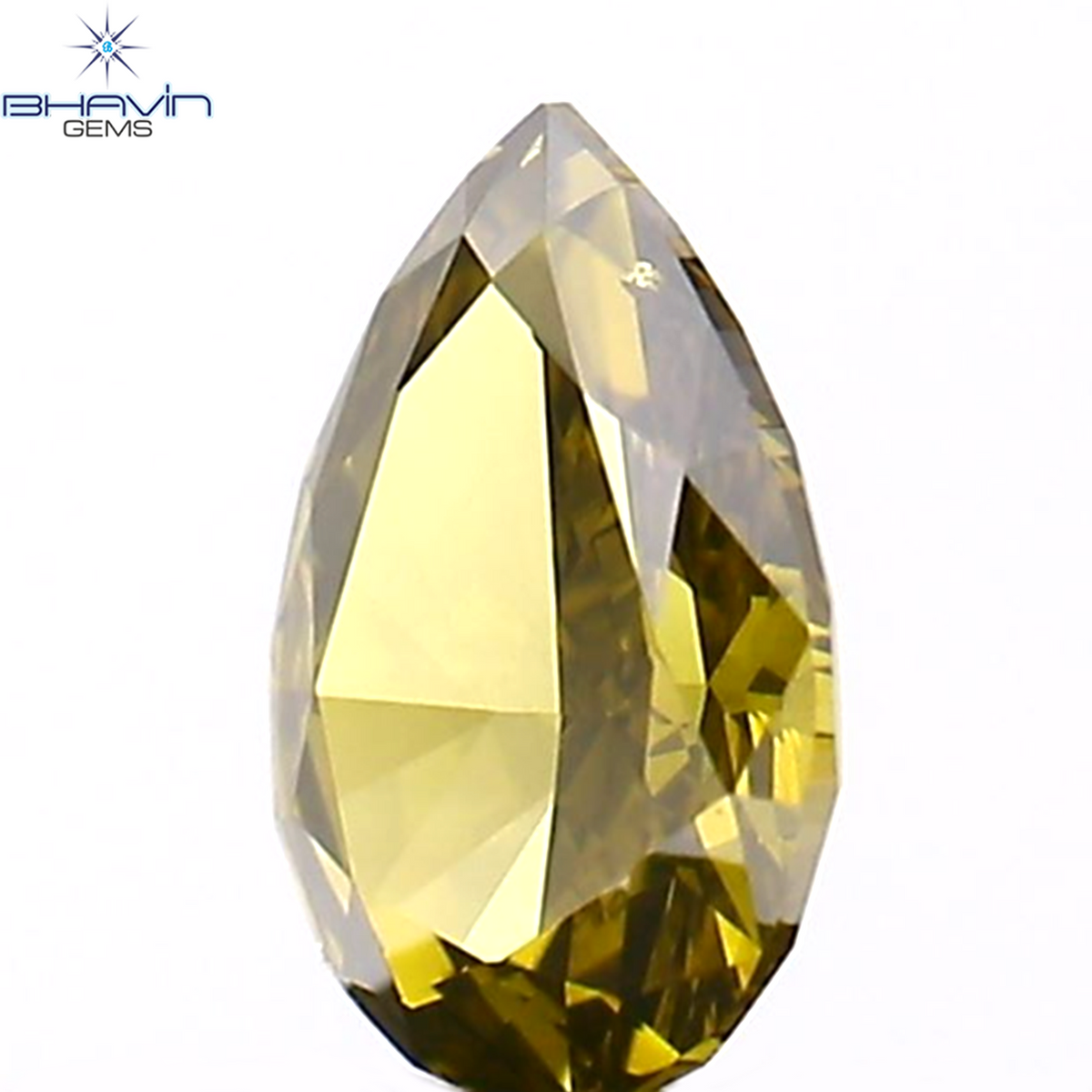 0.37 CT ペアシェイプ ナチュラル ダイヤモンド グリーンがかったブルー カラー VS1 クラリティ (6.00 MM)