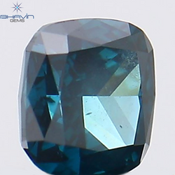 0.22 CT クッション シェイプ ナチュラル ダイヤモンド ブルー カラー VS2 クラリティ (3.53 MM)