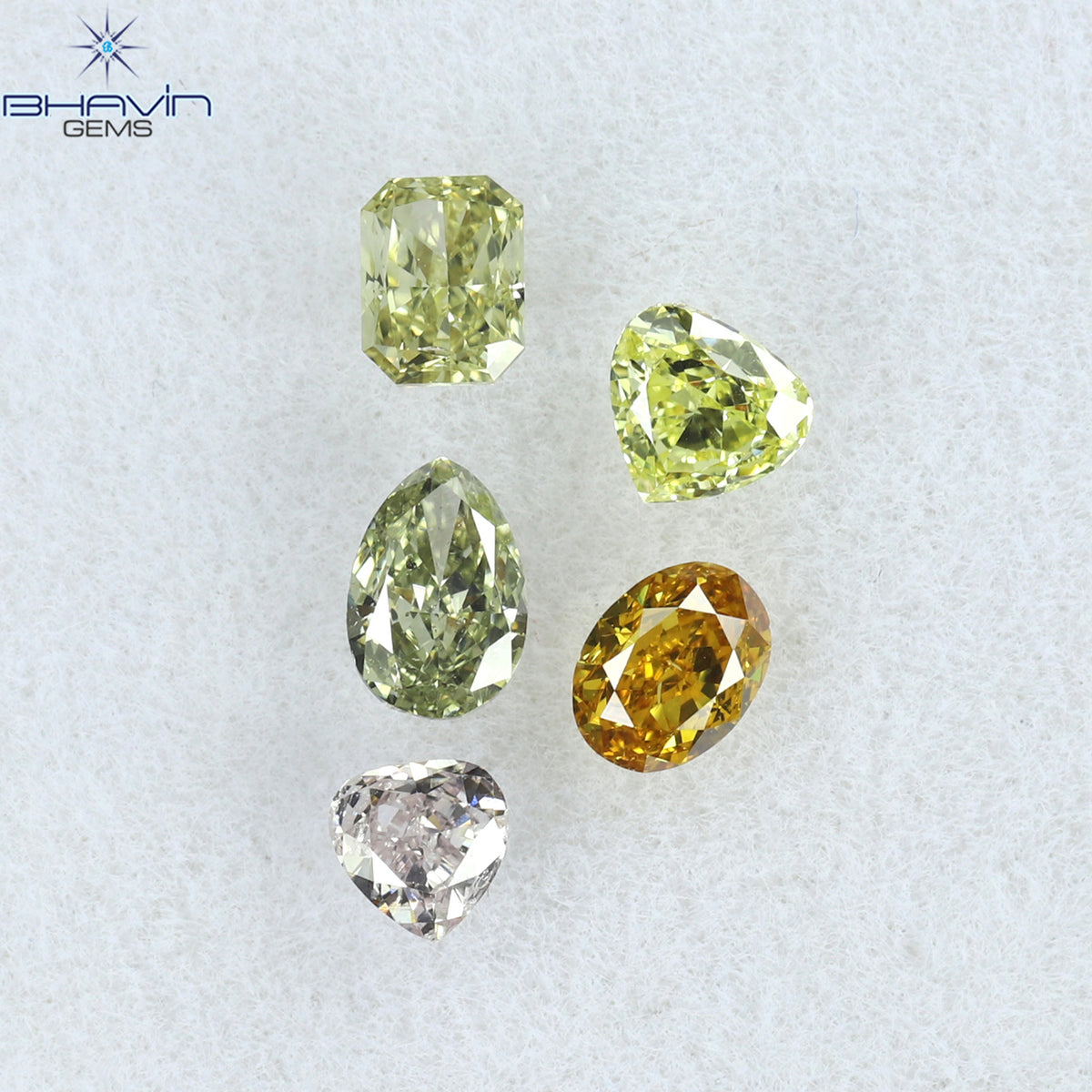 0.70 CT/5 Pcs Natural Mix Diamond Mix Fancy Color Clarity VS2 (4.10 MM)