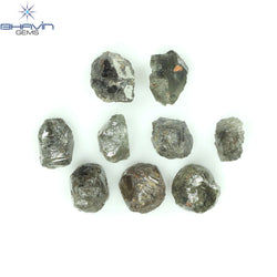 4.11 CT/9 PCS Rough Shape Salt And Pepper Color Natural Diamond I3 Clarity (4.26 MM)