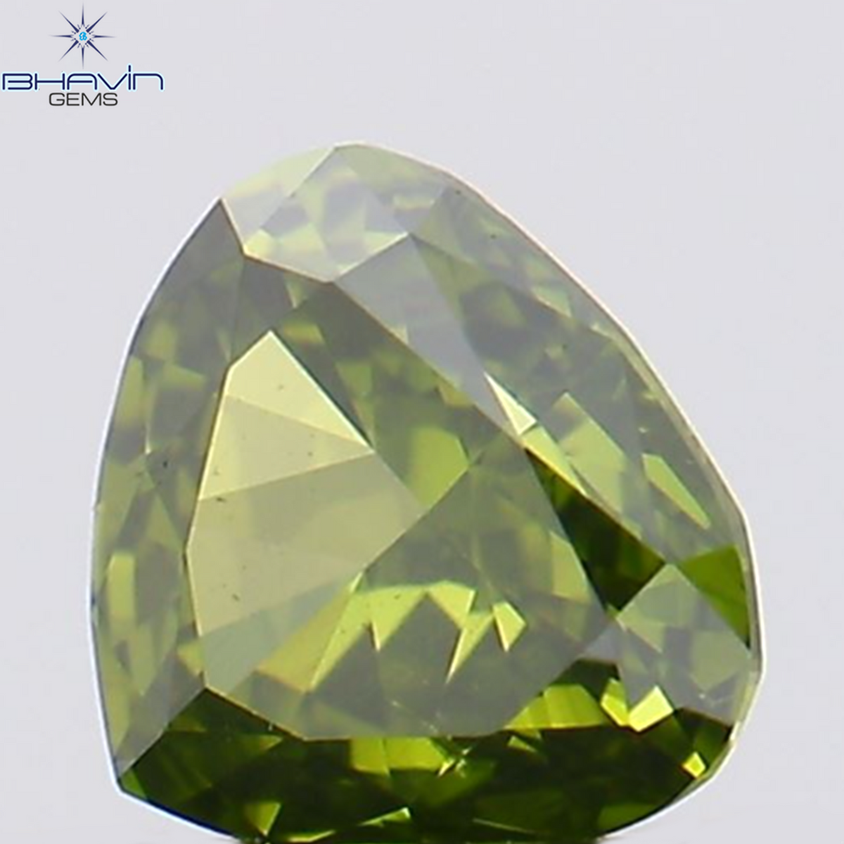 0.21 CT Natural Heart Diamond Enhanced Green Color Clarity VS1 (3.96 MM)