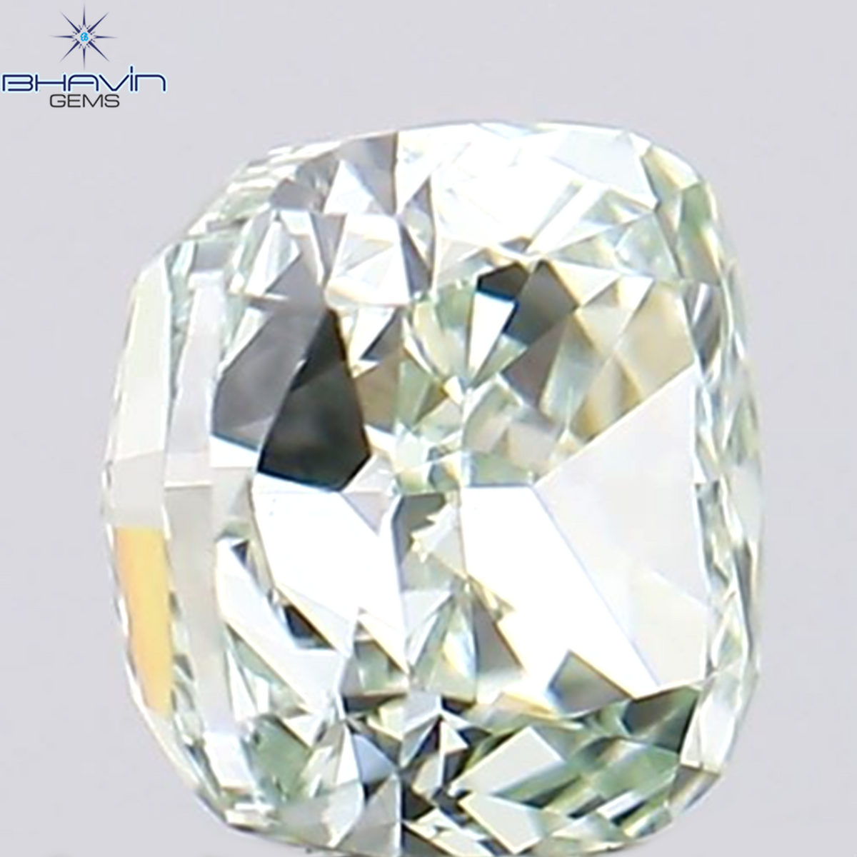 0.31 CT Natural Cushion Diamond Enhanced Greenish Blue Color Clarity VS1 (3.63 MM)