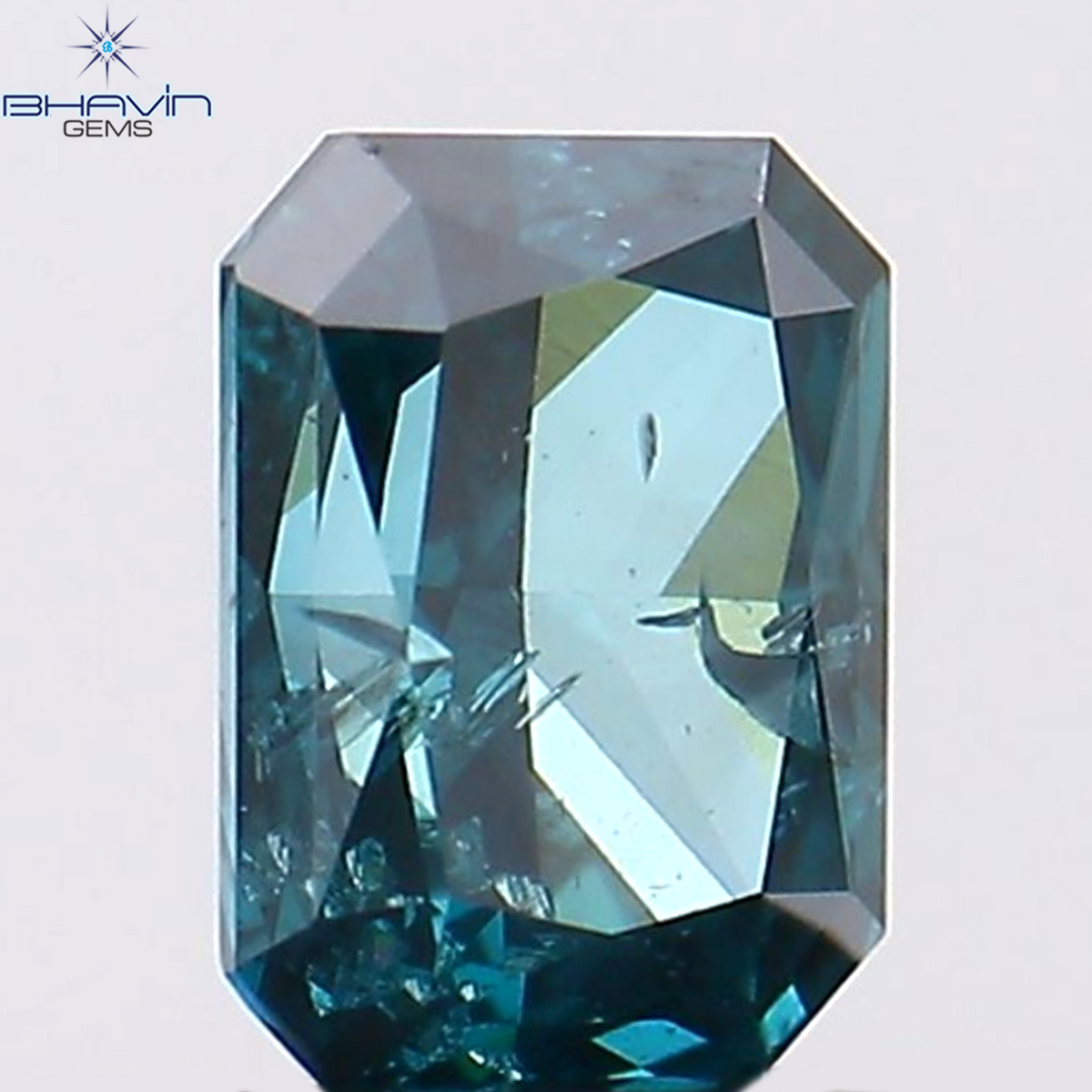 0.39 CT Natural Radiant Diamond Enhanced Blue Color Clarity I1 (4.58 MM)