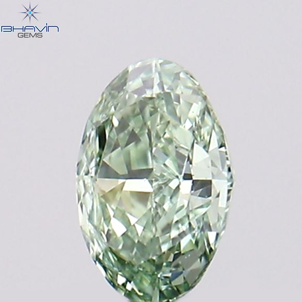 0.07 CT Natural Oval Diamond Enhanced Greenish Blue Color Clarity VS1 (3.08 MM)
