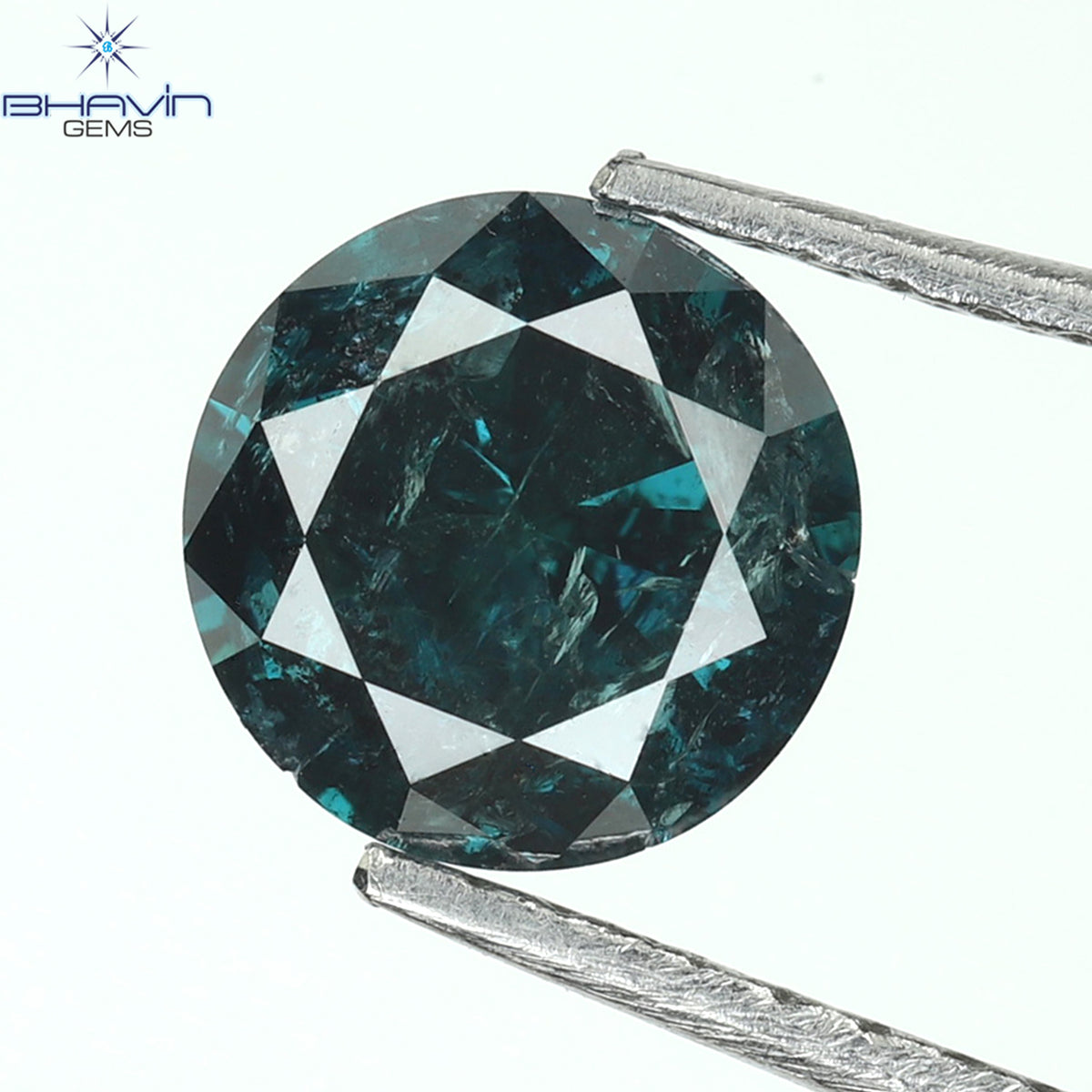 1.09 CT Natural Round Diamond Enhanced Blue Color Clarity I3 (6.43 MM)