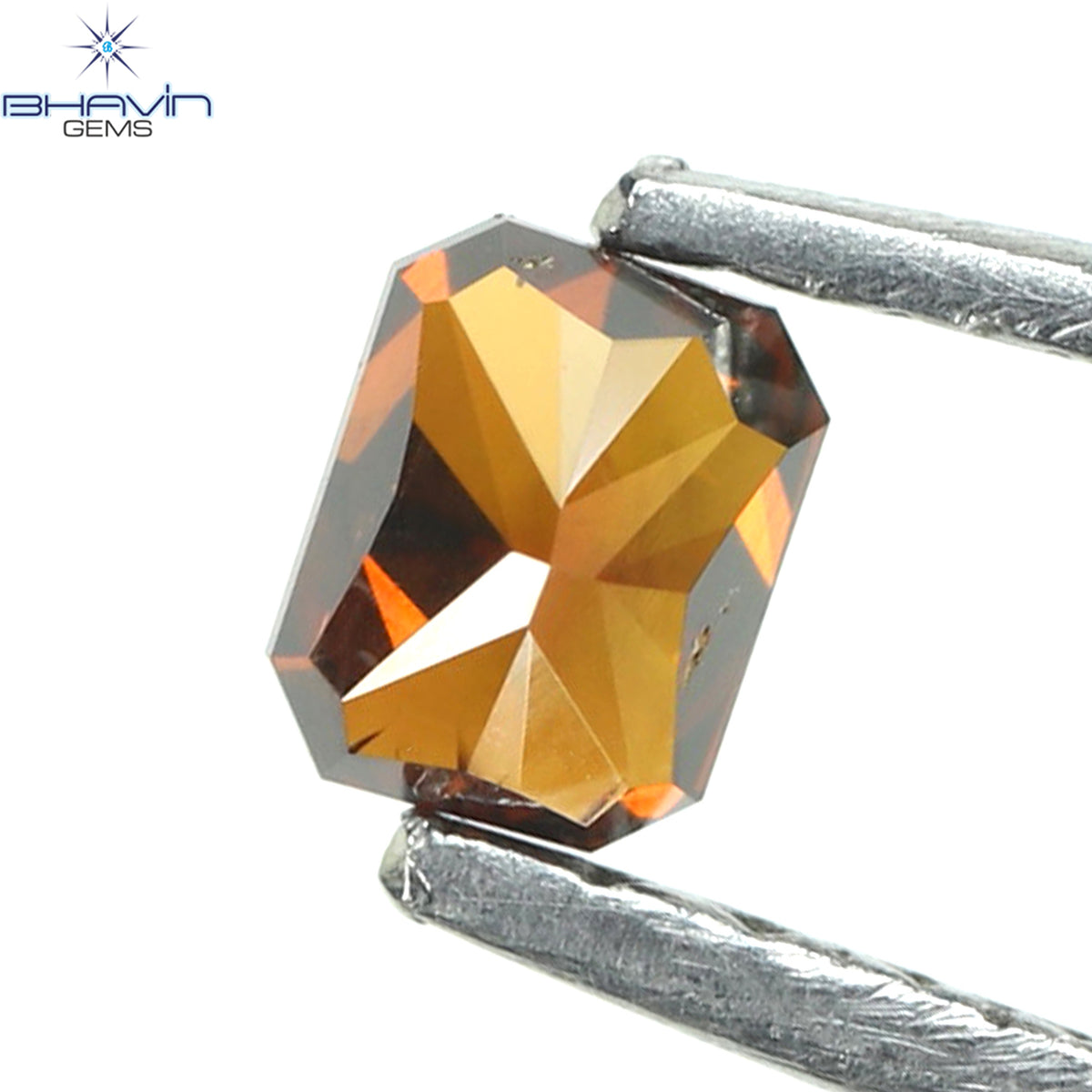 0.12 CT ラディアント ダイヤモンド コニャック カラー ナチュラル ダイヤモンド クラリティ VS2 (3.11 MM)
