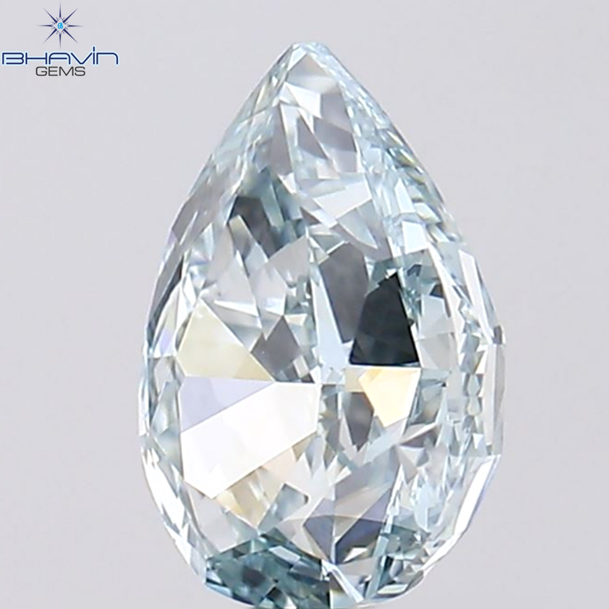 1.02 CT Natural Pear Diamond Enhanced Greenish Blue Color Clarity VS2 (7.52 MM)