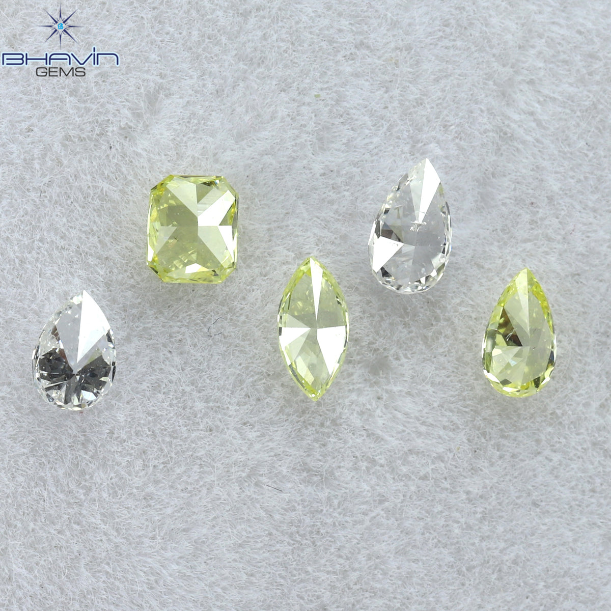 0.40 CT/5 Pcs Natural Mix Diamond Pink-Yellow Color Clarity VS-SI (4.05 MM)