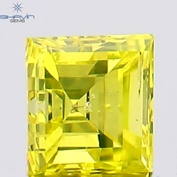 0.14 CT Square Cut Natural Diamond Enhanced Yellow Color SI1 Clarity (2.78 MM)