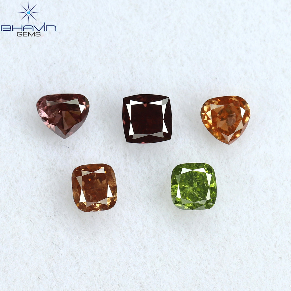 0.59 CT/5 Pcs Natural Mix Diamond Enhanced Mix Fancy Color Clarity SI1 (2.90 MM)