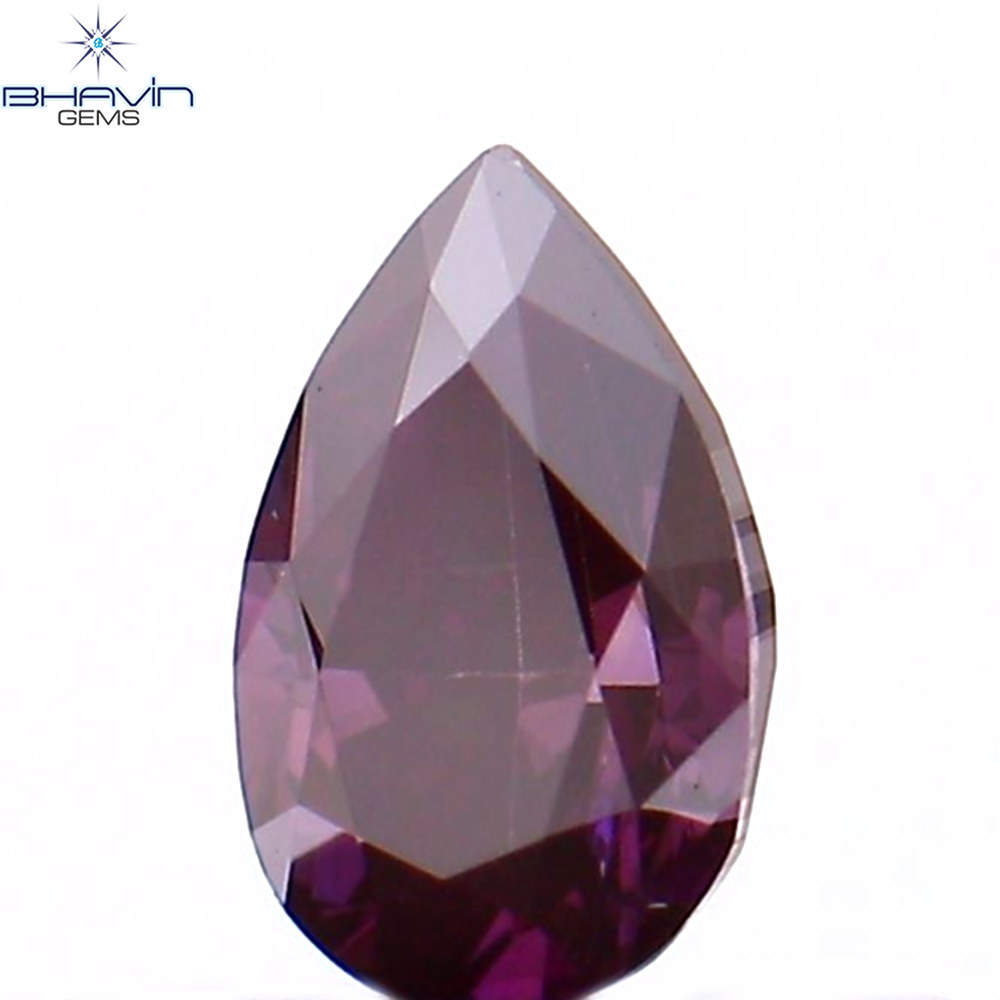 0.27 CT Natural Pear Diamond Enhanced Pink Color Clarity SI1 (4.89 MM)